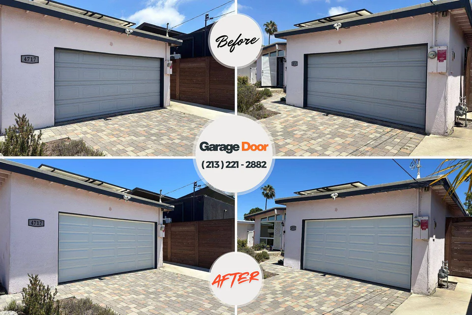 Before and after: garage door repair Tremont, IL